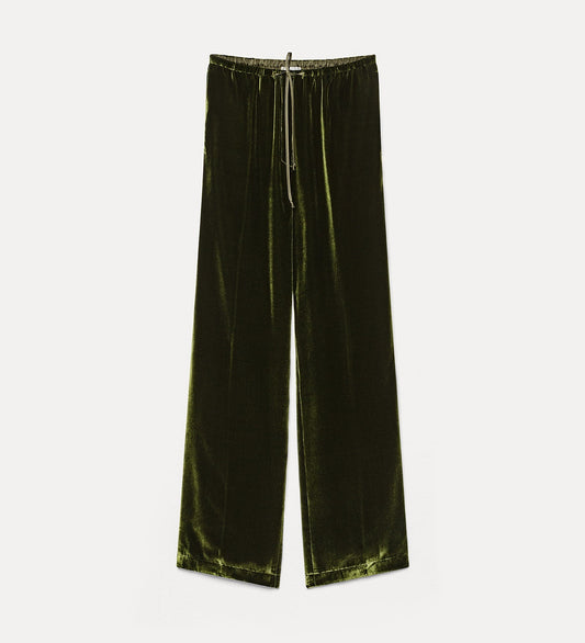 Velvet Drawstring Pants 15357 Woods
