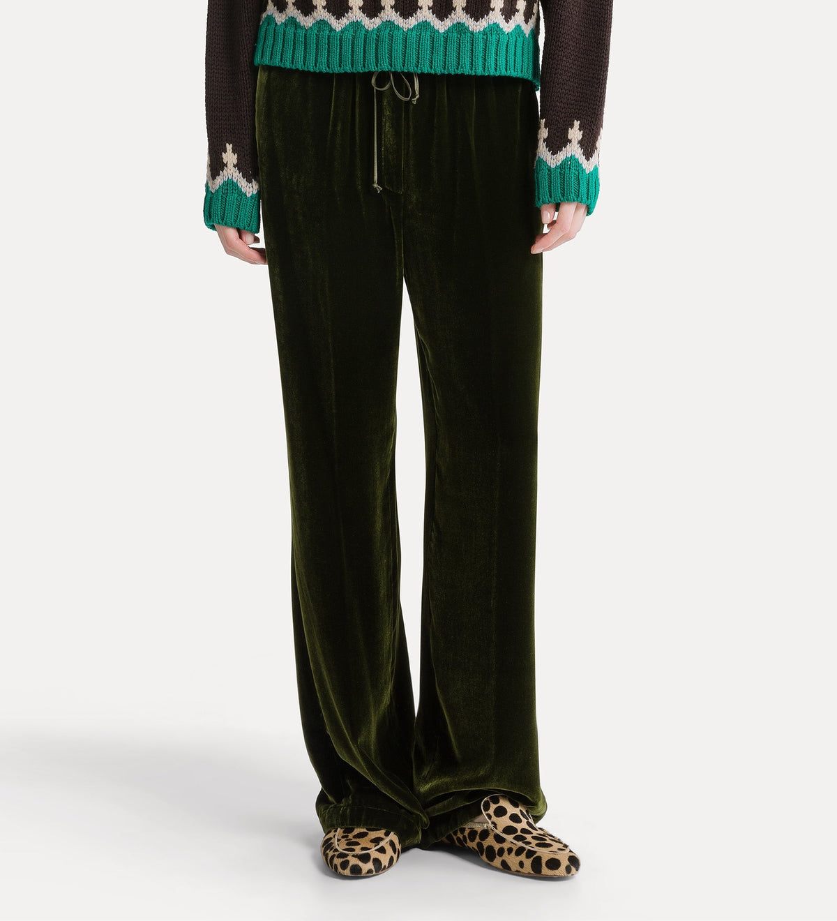 Velvet Drawstring Pants 15357 Woods