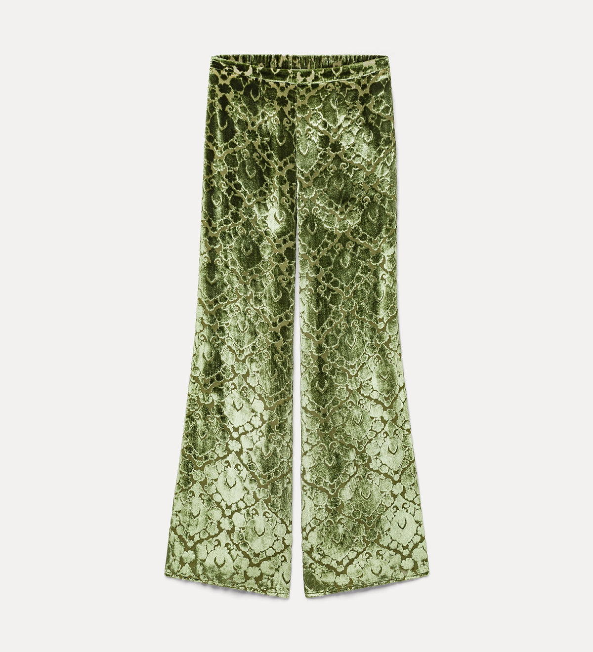 Devoré Velvet Flared Pants 15366 Leaf