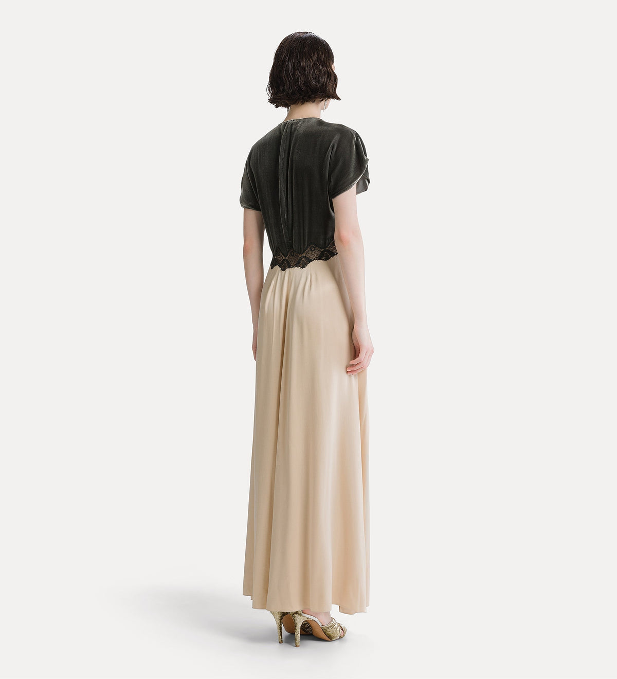 Velvet & Lace Dress 15355 Grey