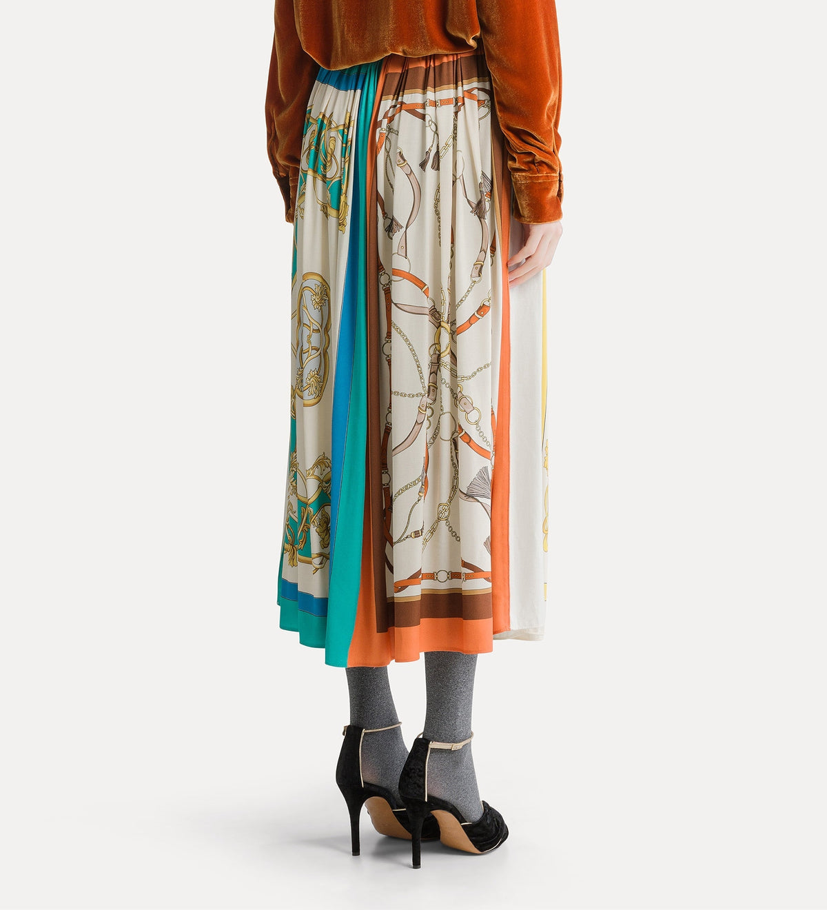 The Crown Print Twill Skirt 15426 Night Blue
