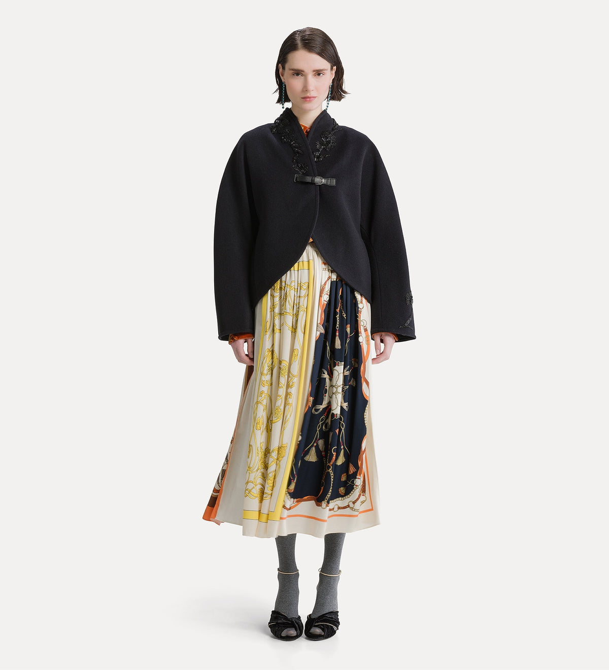 The Crown Print Twill Skirt 15426 Night Blue