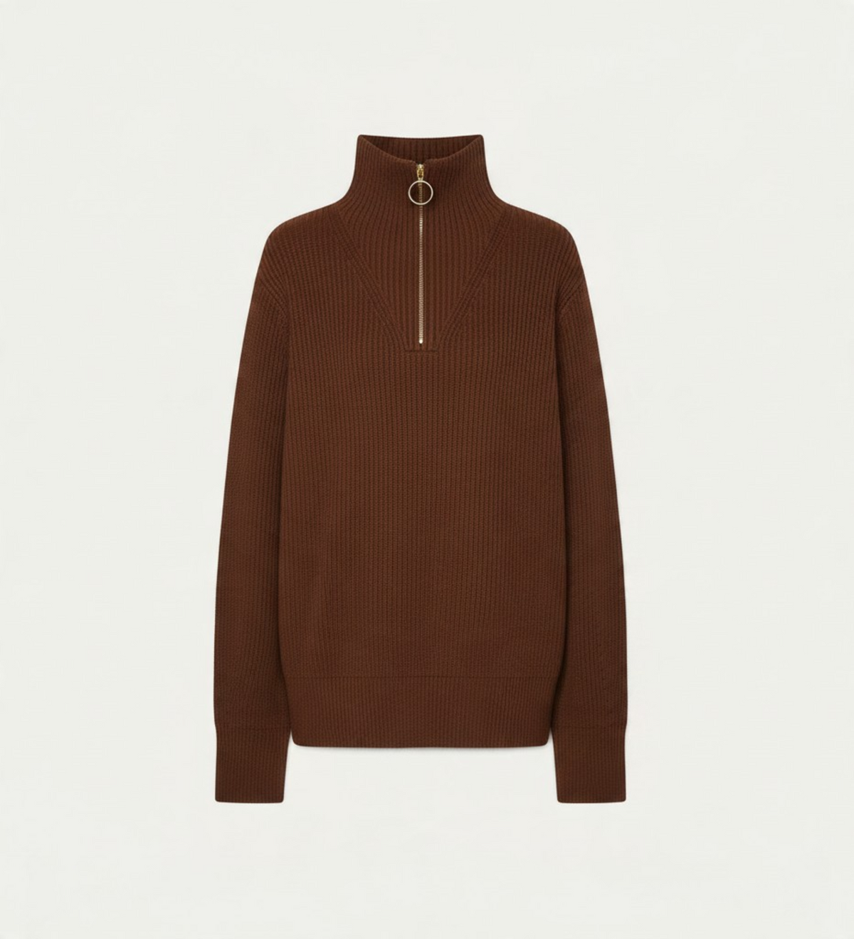 Cashmere Wool Zip Sweater 15440 Fondant