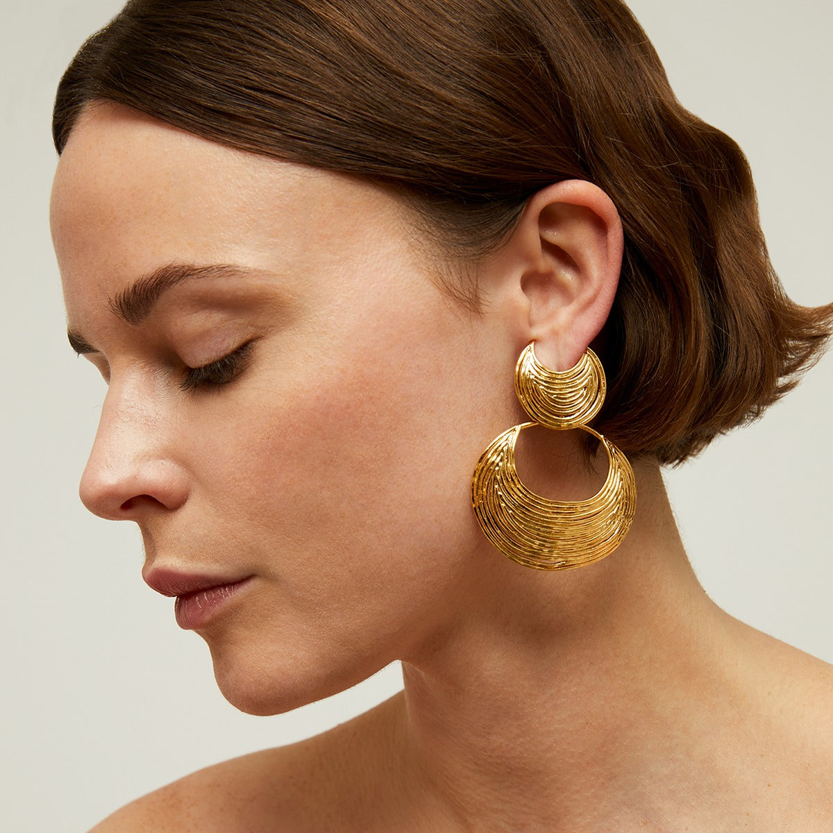 Luna Wave Gold Earrings