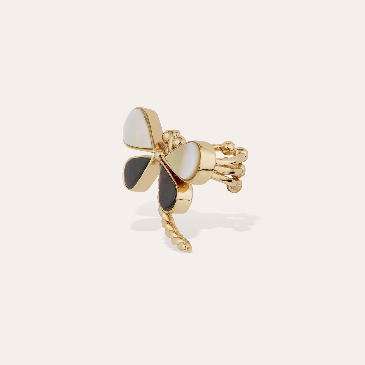 Libelula Ring Gold Mother of Pearl
