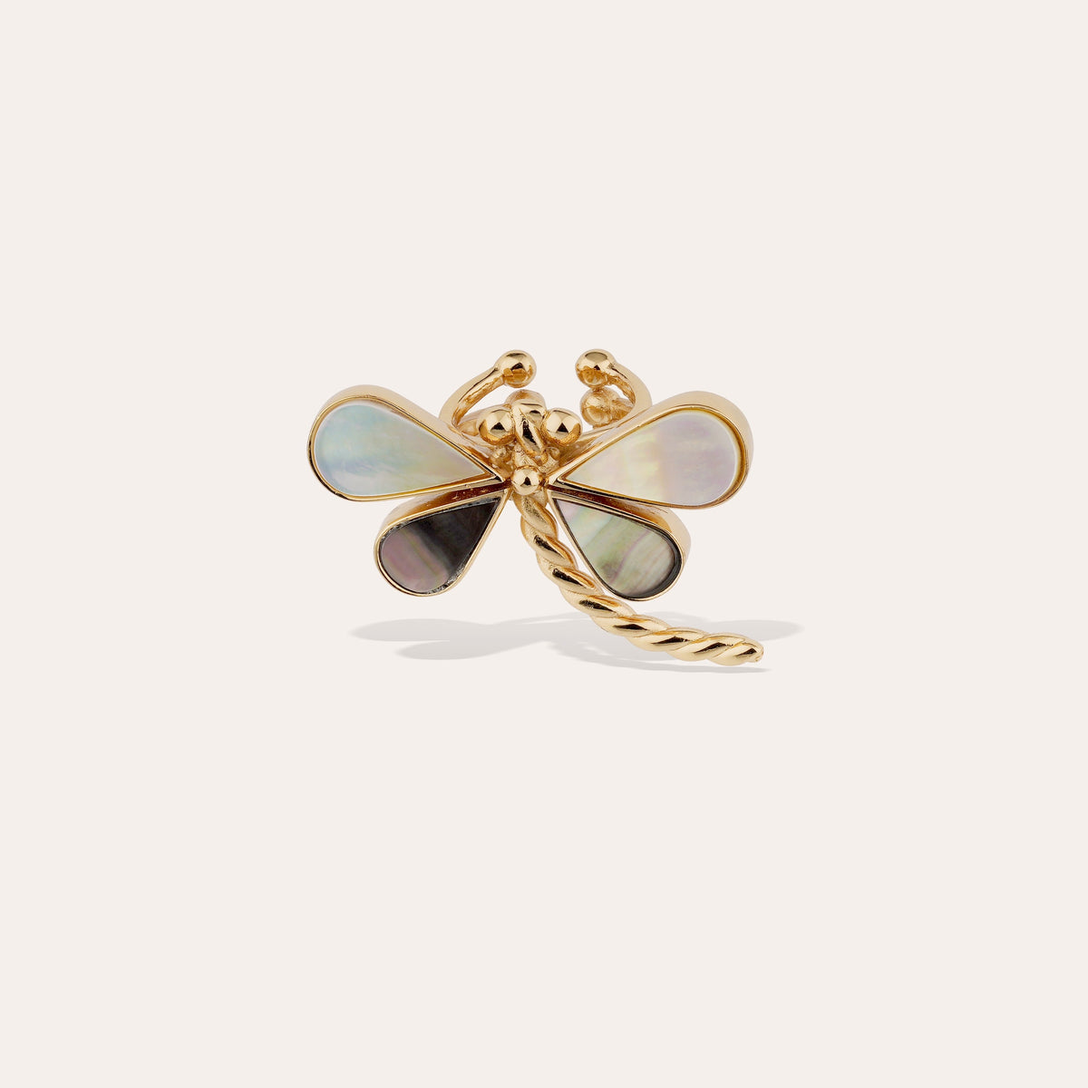 Libelula Ring Gold Mother of Pearl