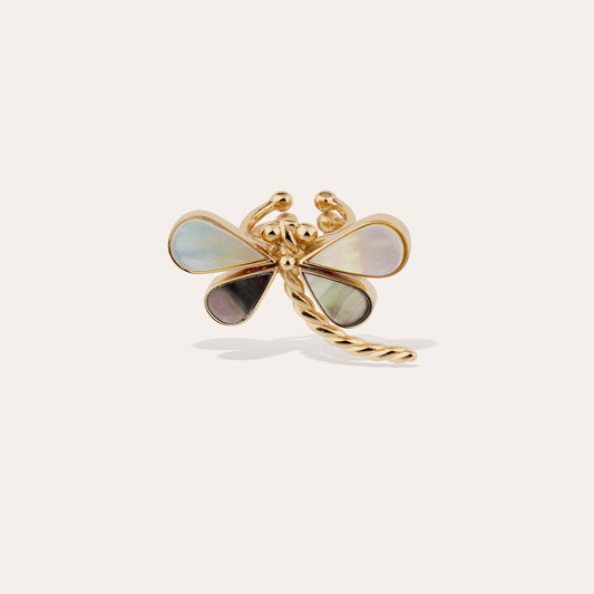 Libelula Ring Gold Mother of Pearl