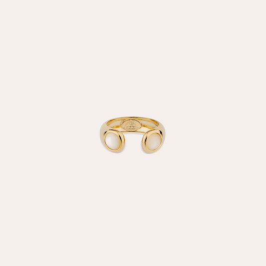 Saint Germain Ring Gold Mother of Pearl