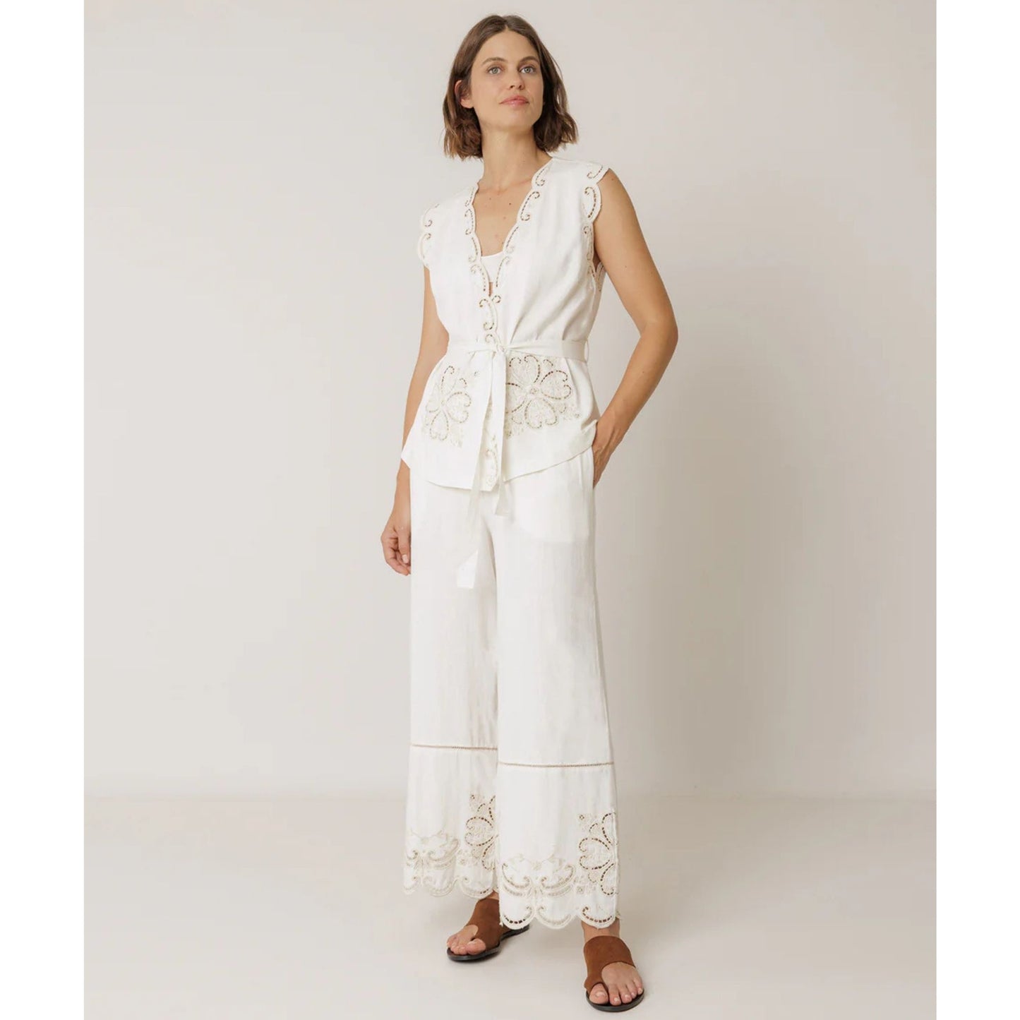 Floral Pants Off White