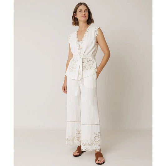 Floral Pants Off White