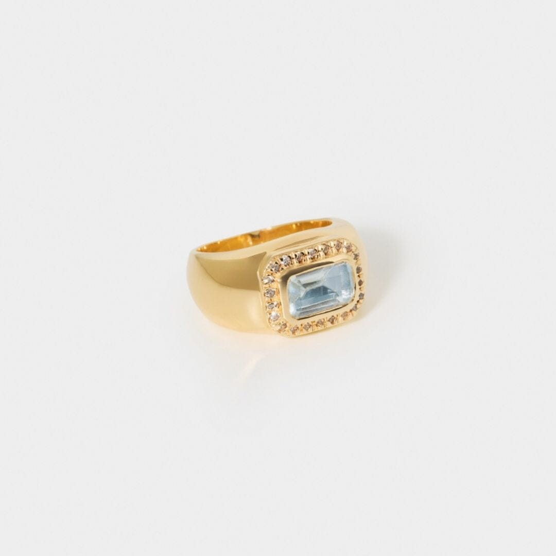 LAU PINKY RING AQUA MARINE