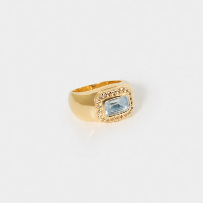 LAU PINKY RING AQUA MARINE