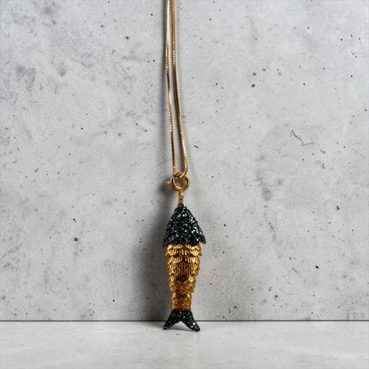 Lucky Fish Necklace Navy