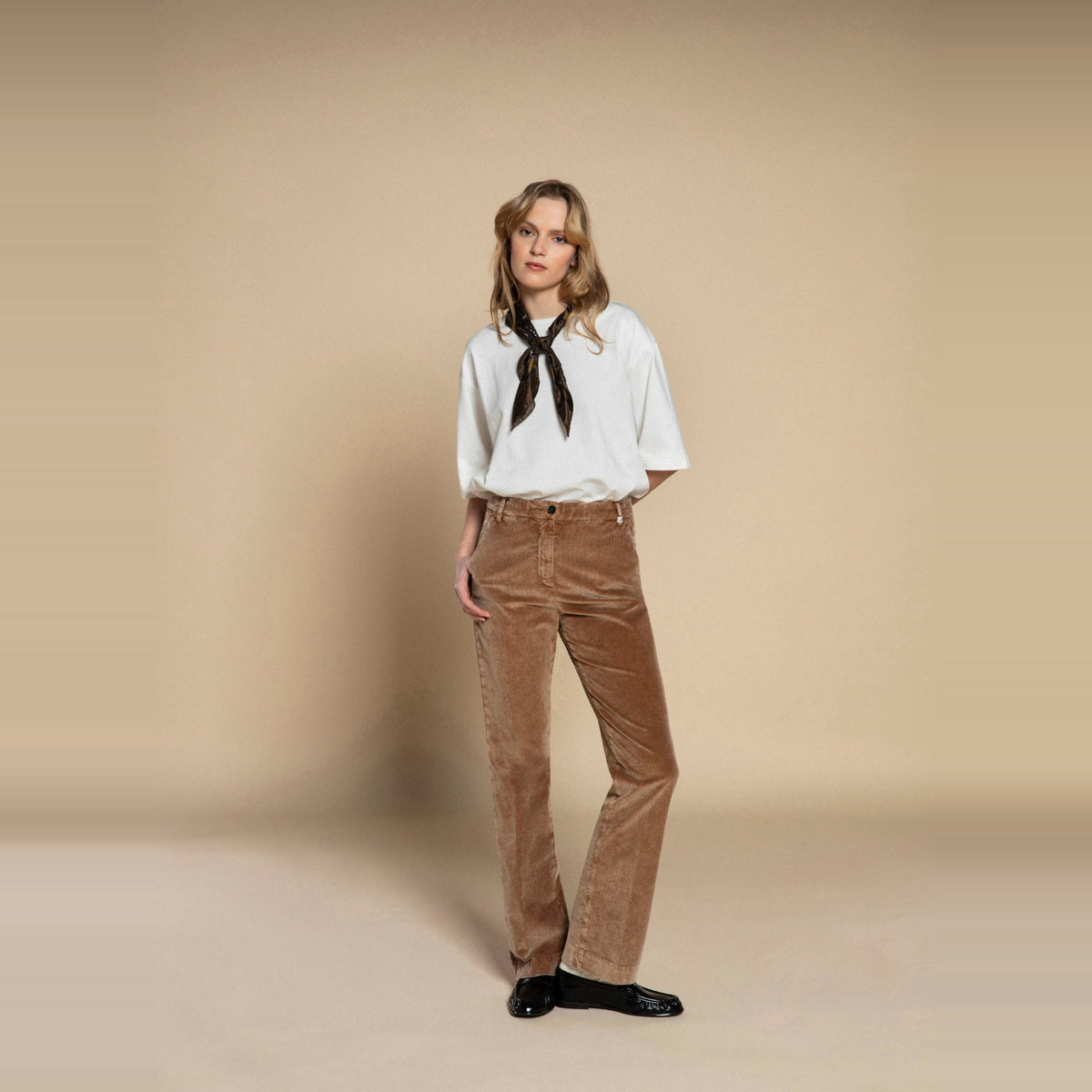 Myths Straight Corduroy Trousers Beige