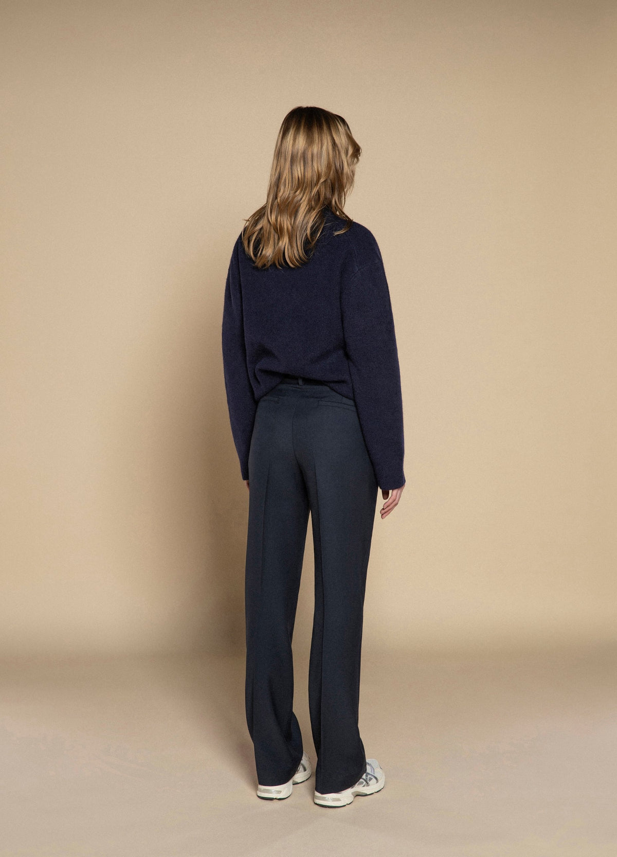 Myths Straight Wool Trousers Navy