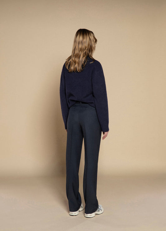 Myths Straight Wool Trousers Navy