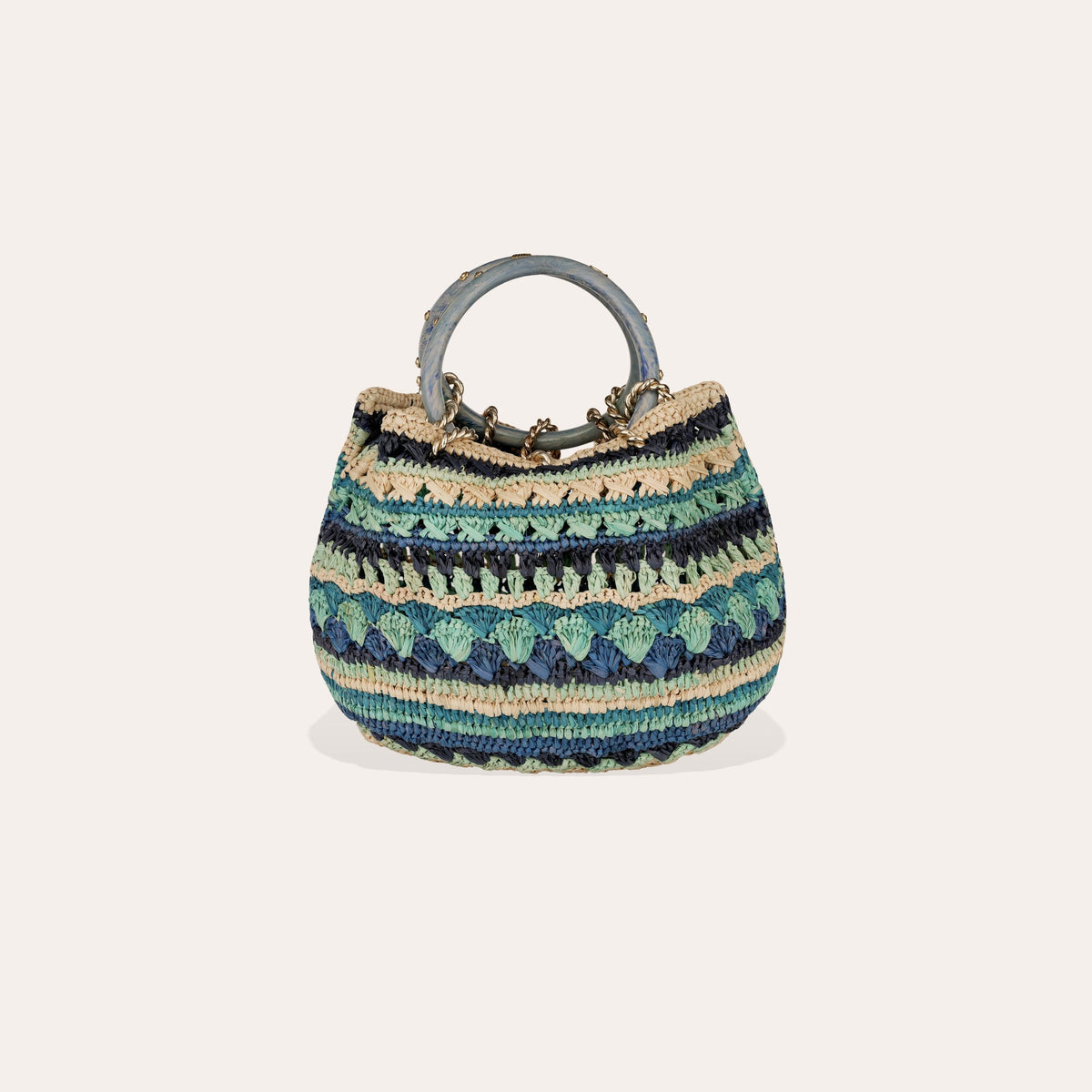 Picot Purse Raffia Bag Multicolor