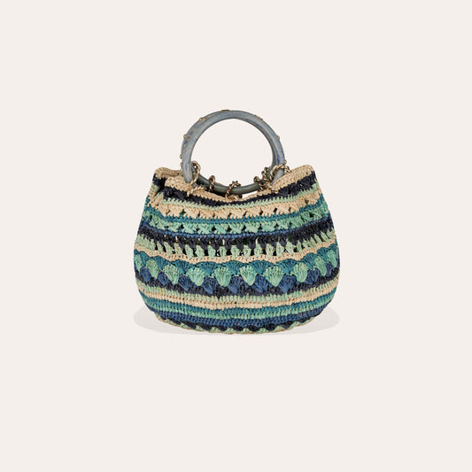 Picot Purse Raffia Bag Multicolor
