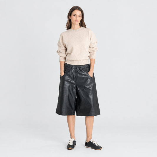 Lauren Leather Bermuda Black – Serge Pariente