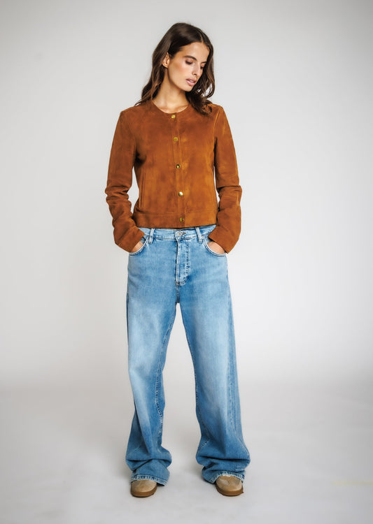 Marion Suede Jacket Cognac – Serge Pariente