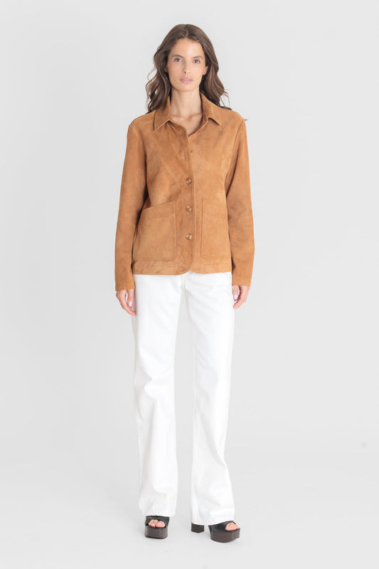 Alexandra Suede Jacket Cognac – Serge Pariente