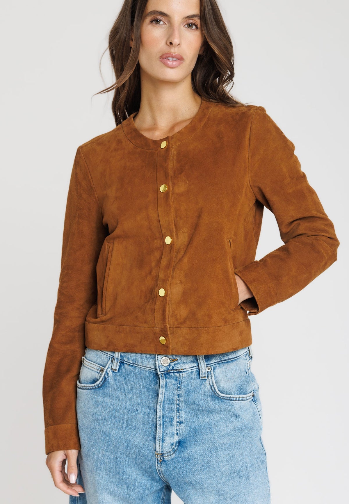 Marion Suede Jacket Cognac – Serge Pariente