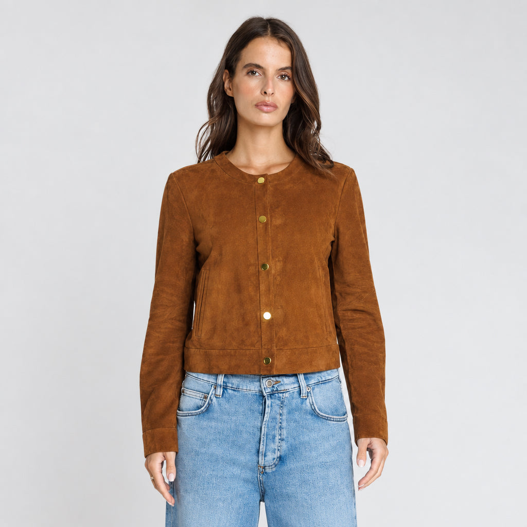 Marion Suede Jacket Cognac – Serge Pariente