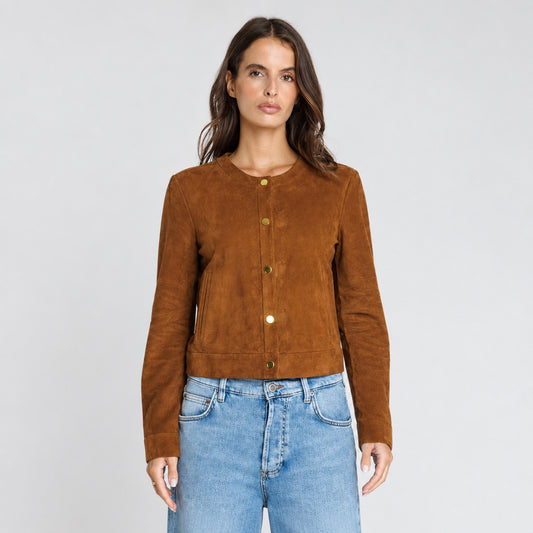 Marion Suede Jacket Cognac – Serge Pariente