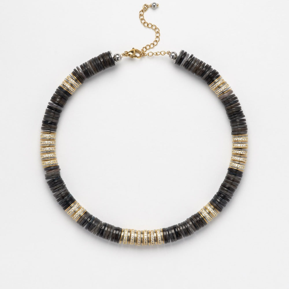 Sculpt Rondelle Necklace Black