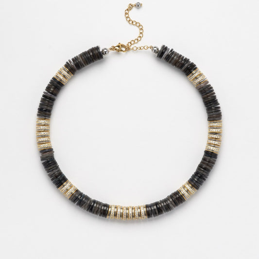 Sculpt Rondelle Necklace Black