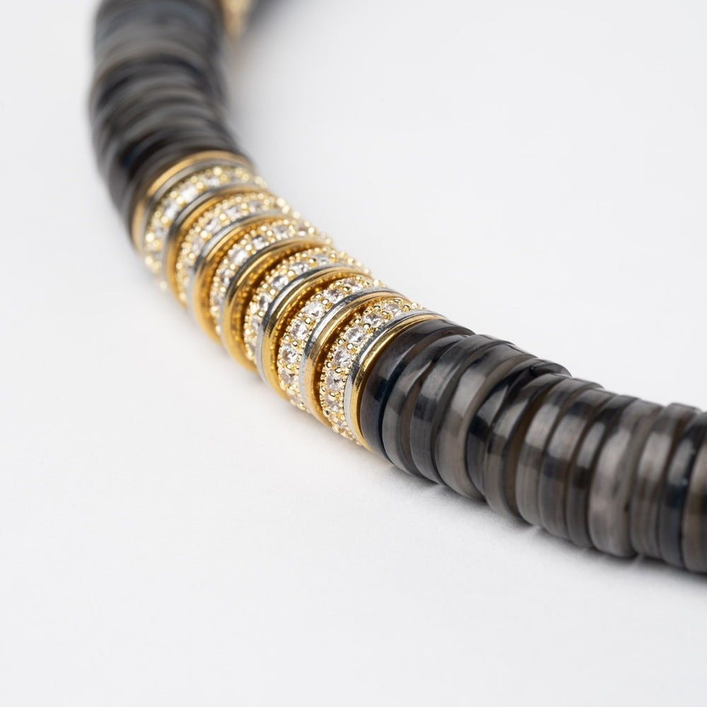Sculpt Rondelle Necklace Black