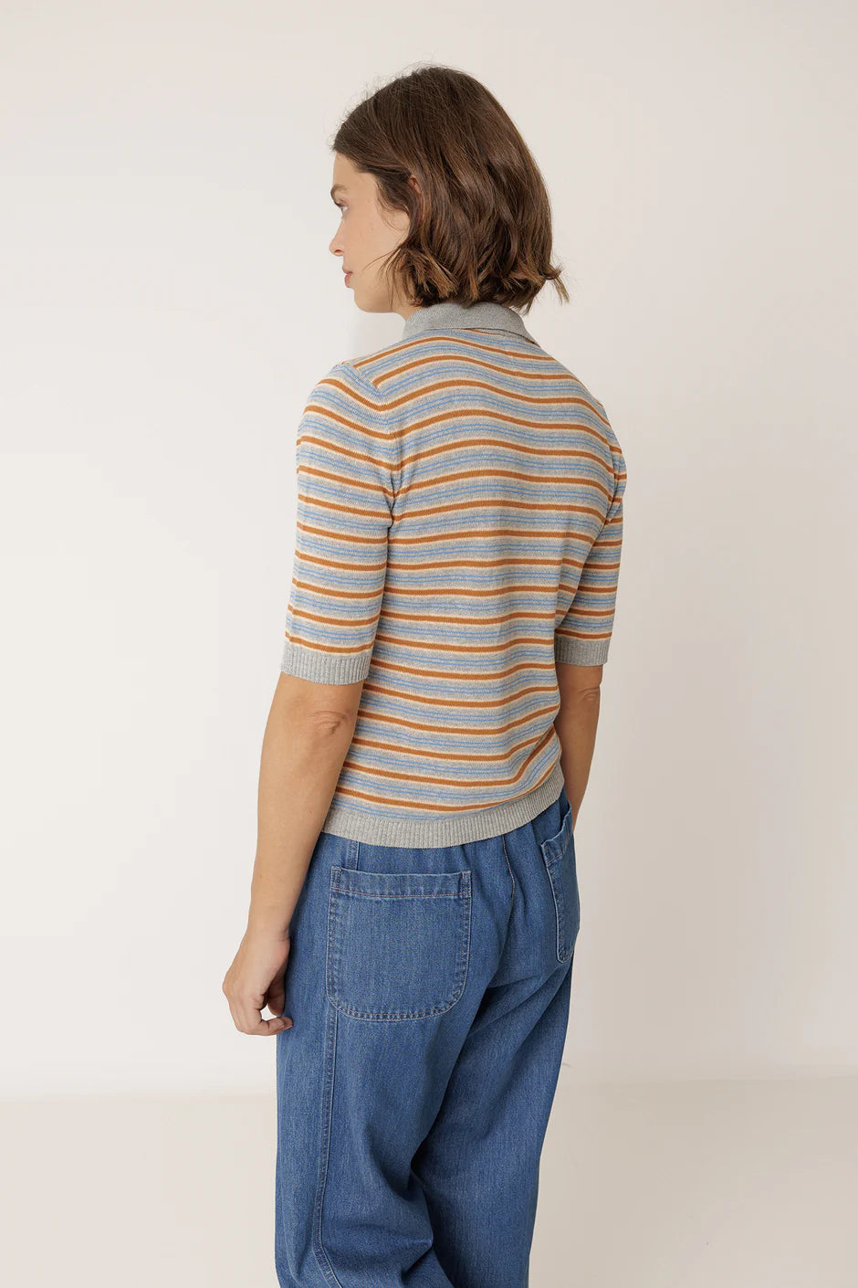 Striped Knit Polo