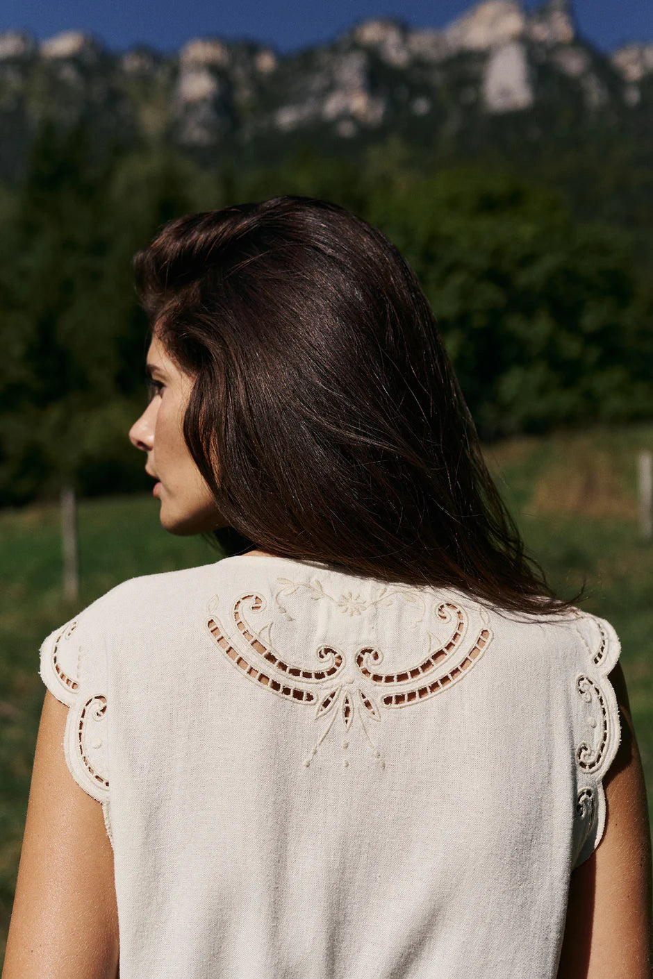 Floral Top Off White
