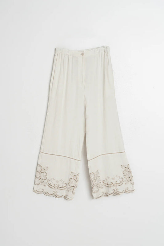 Floral Pants Off White