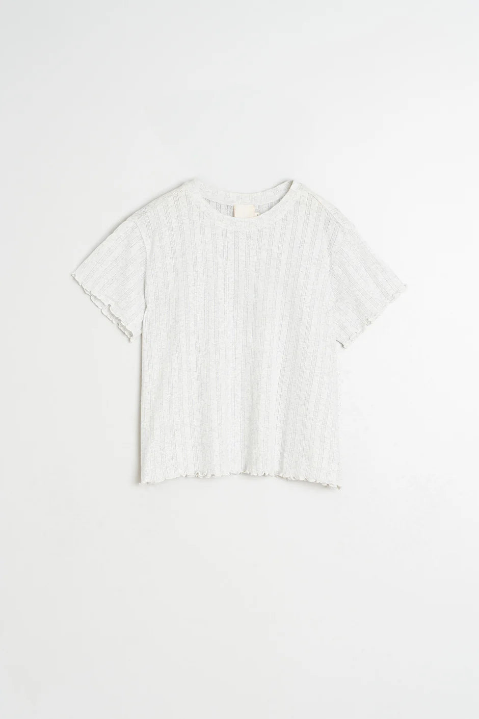 Cropped Ribbed T-Shirt Off White