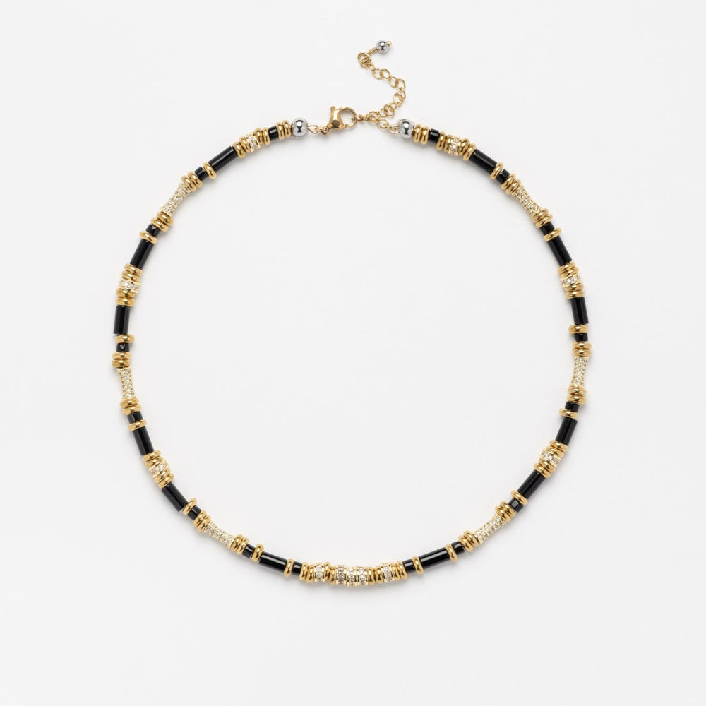 Yara Shiny Necklace Black