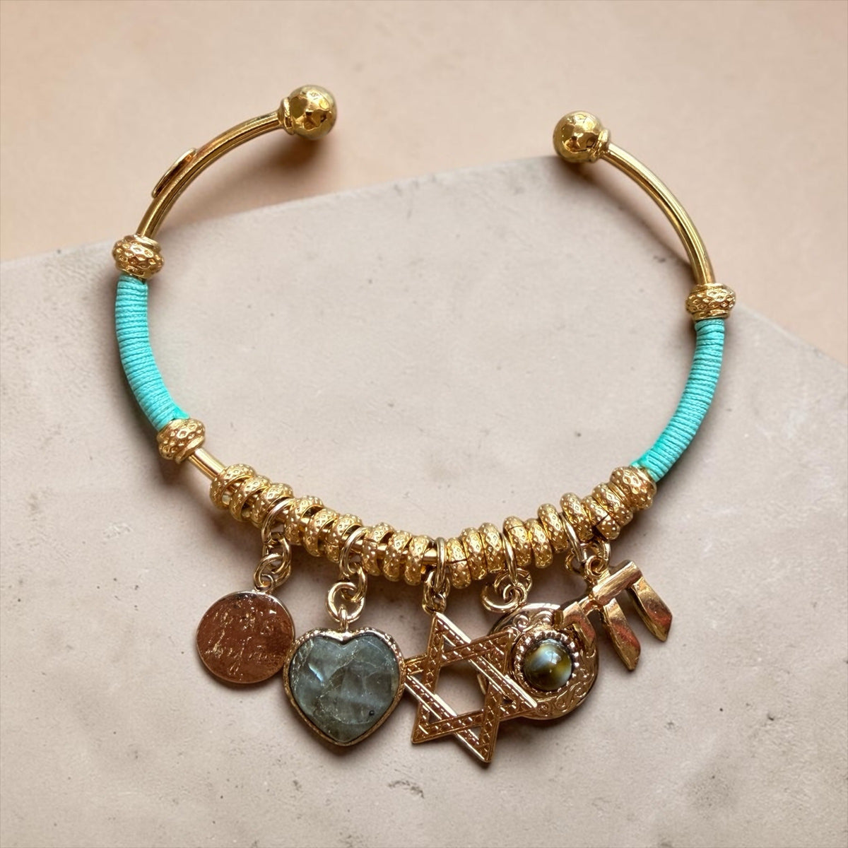Zancha Bangle with Judaica Charms