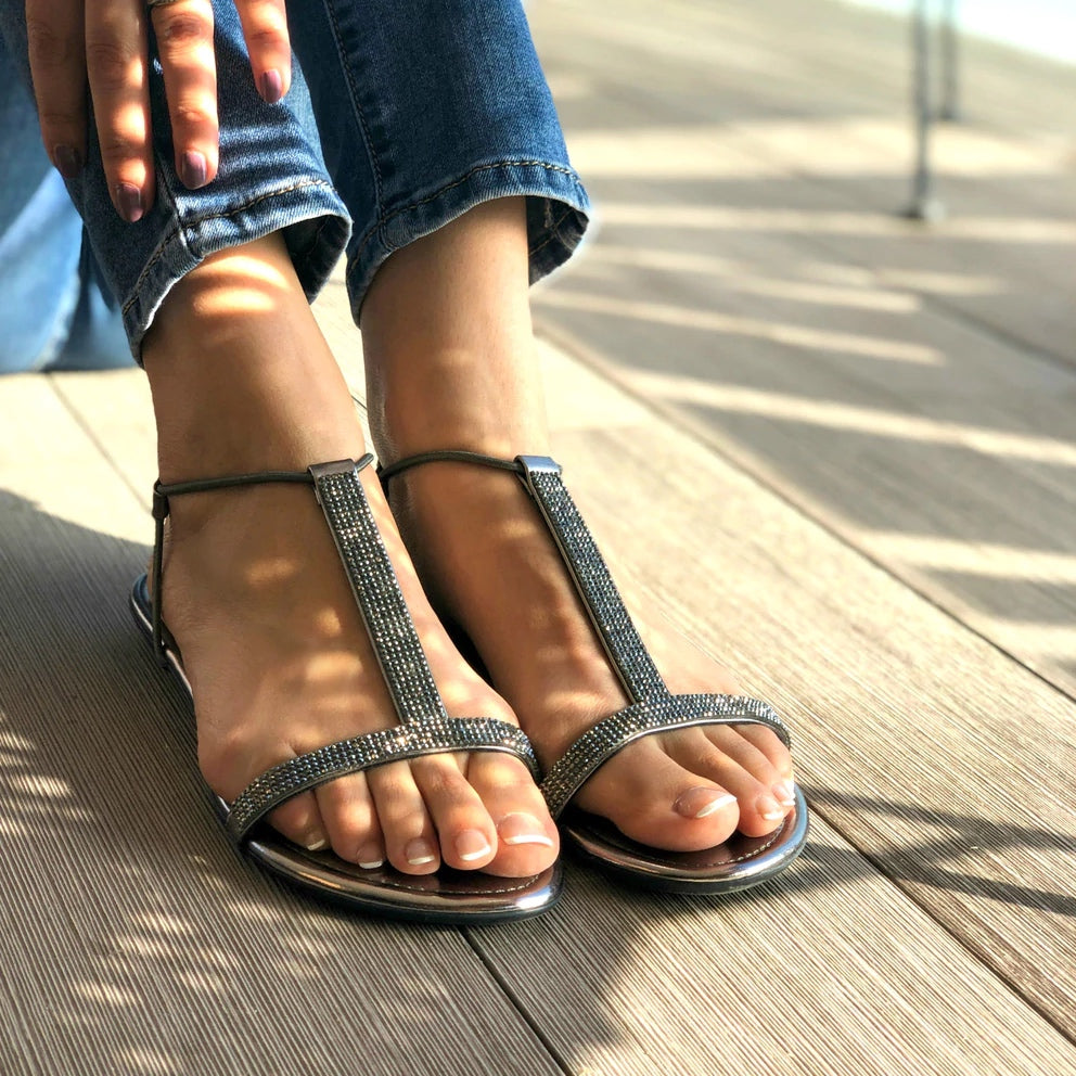 SPARKLY SANDALS BRONZE