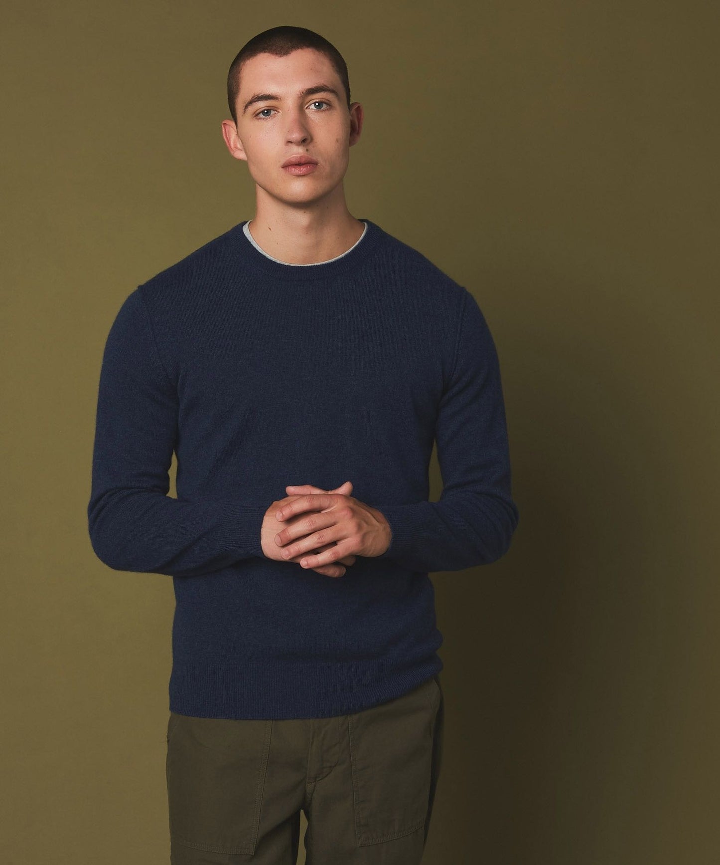 WOOL CASHMERE CREW SWEATER