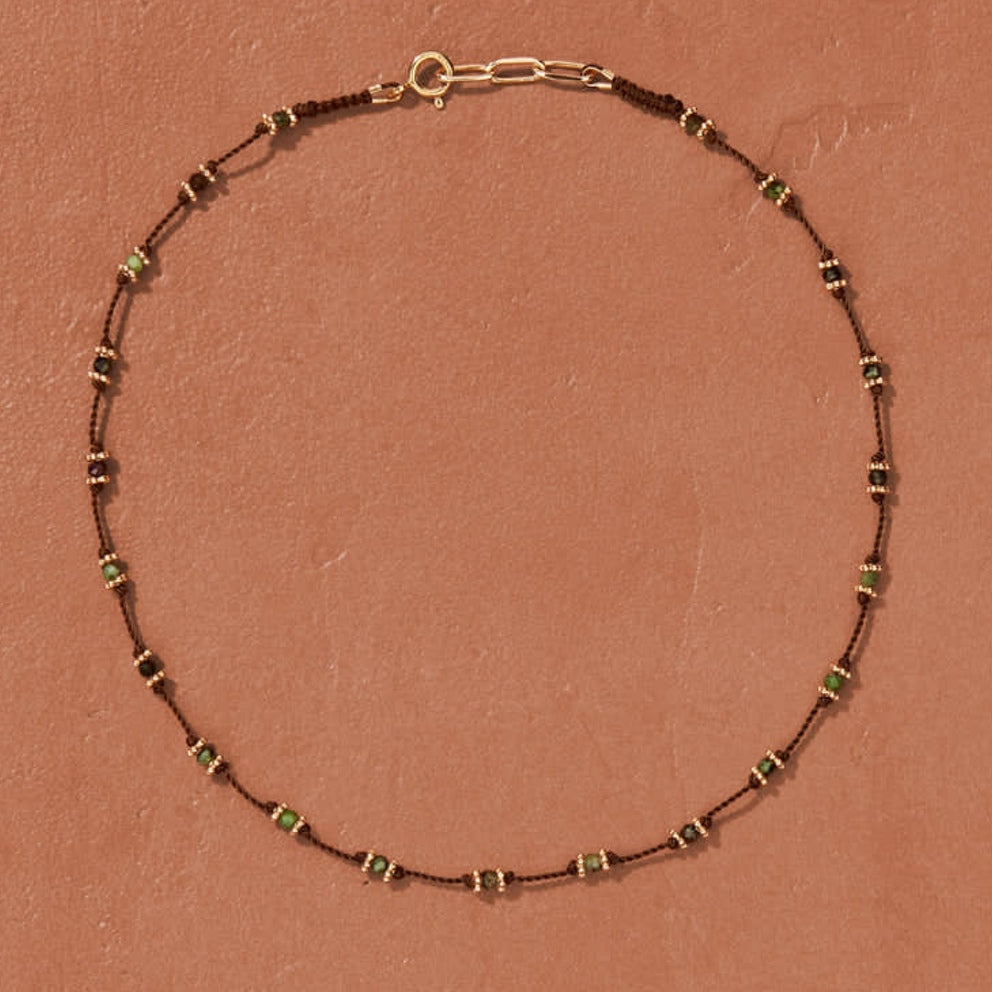 Lotus Necklace Brown And Ruby Soizite