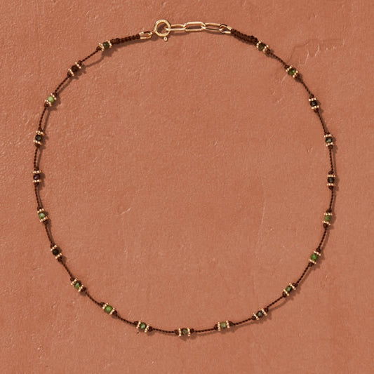 Lotus Necklace Brown And Ruby Soizite